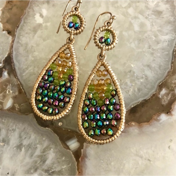 Handmade Iridescent Beaded Earrings-Boutique - Picture 2 of 5